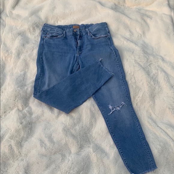 MOTHER Blue Skinny Jeans Distressed Detail - Picture 7 of 12